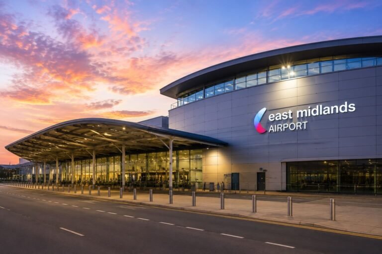 East Midlands Airport terminal for airport transfers from Leicester